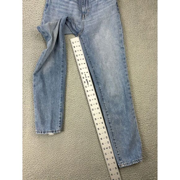 Madewell The Mom Jean Womens 23 Tall Light Wash Blue Distressed Denim High Rise - Picture 3 of 14